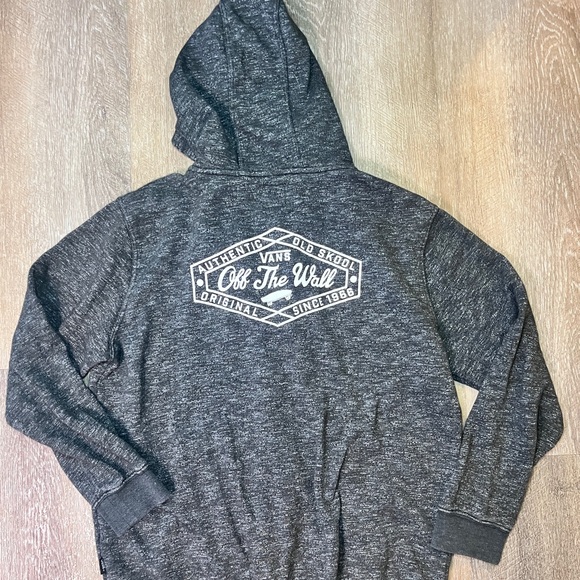 Vans Off The Wall Zip-Up Hoodie - Dark Heather Gray - Women's XL - Picture 4 of 7